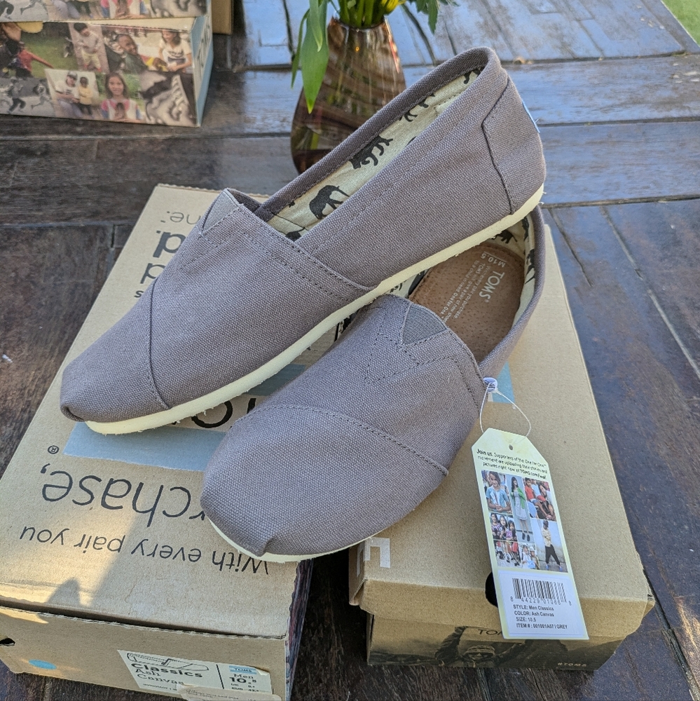 Toms Men Classic Slip On Shoes "Ash Canvas" (101A07)